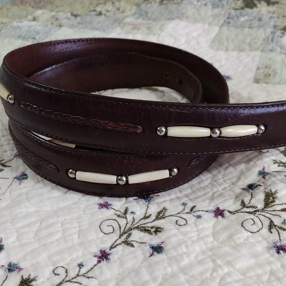 Vintage Onyx By‎ Brighton Toronto Taper Leather Belt Size 40